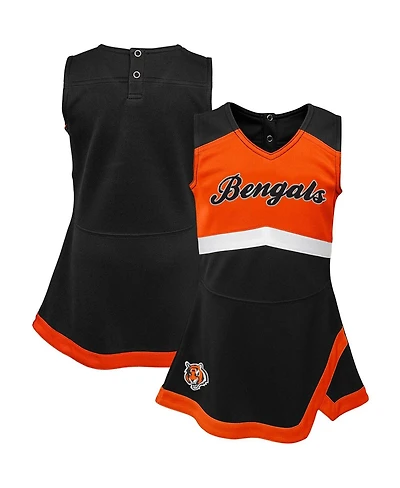 Outerstuff Girls Baby Boys and Girls Black Cincinnati Bengals Cheer Captain Jumper Dress
