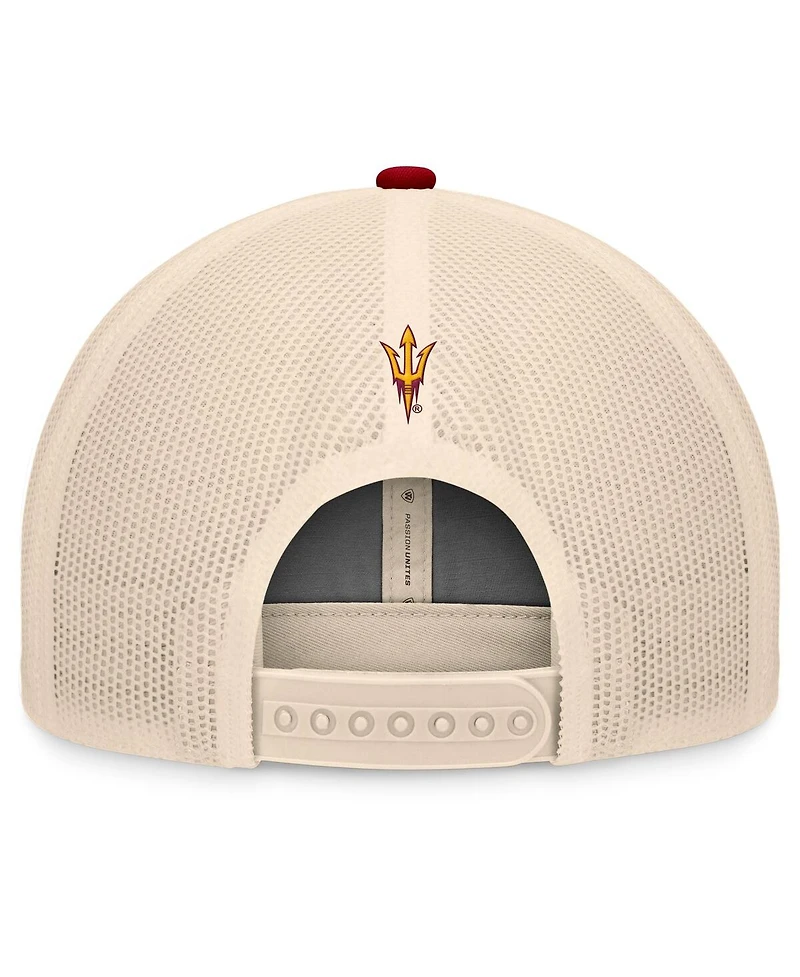 Top of the World Men's Maroon/Natural Arizona State Sun Devils Bennett Trucker Adjustable Hat
