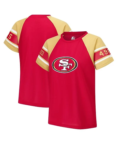 Starter Women's Red San Francisco 49ers 1st Rounder Color Block Raglan Top