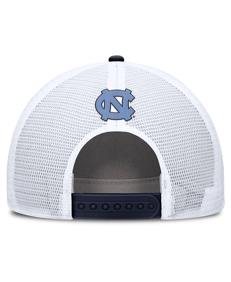 Jordan Men's Navy/White North Carolina Tar Heels 2025 On-Field Rise Patch Trucker Adjustable Hat