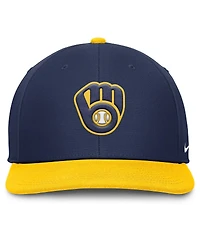 Nike Men's Navy/Gold Milwaukee Brewers Pro Performance Snapback Hat
