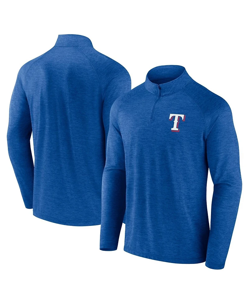 Fanatics Men's Royal Texas Rangers Head-to-Head Raglan Quarter-Zip Jacket