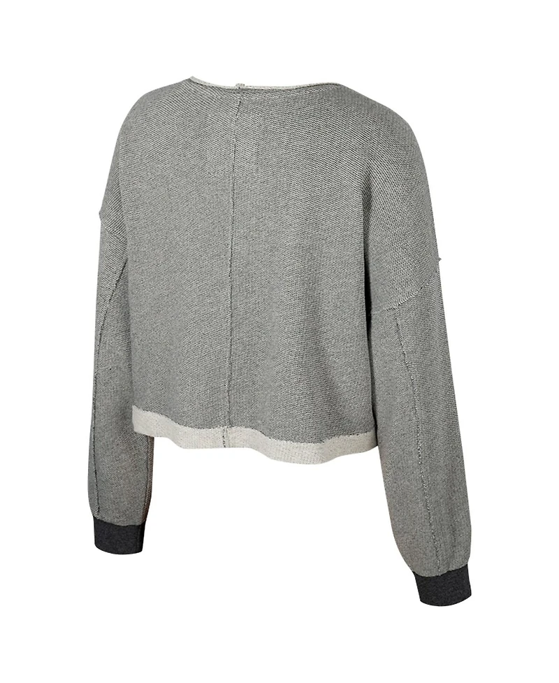 Colosseum Women's Charcoal Indiana Hoosiers Magnum Scoop Neck Cropped Pullover Sweatshirt