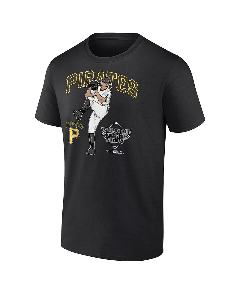 Fanatics Mto Label Men's Paul Skenes Black Pittsburgh Pirates Welcome To The Show T-Shirt
