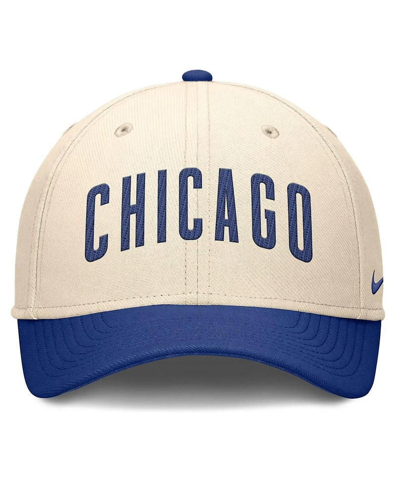 Nike Men's Natural/Royal Chicago Cubs Statement Rise Performance Flex Hat