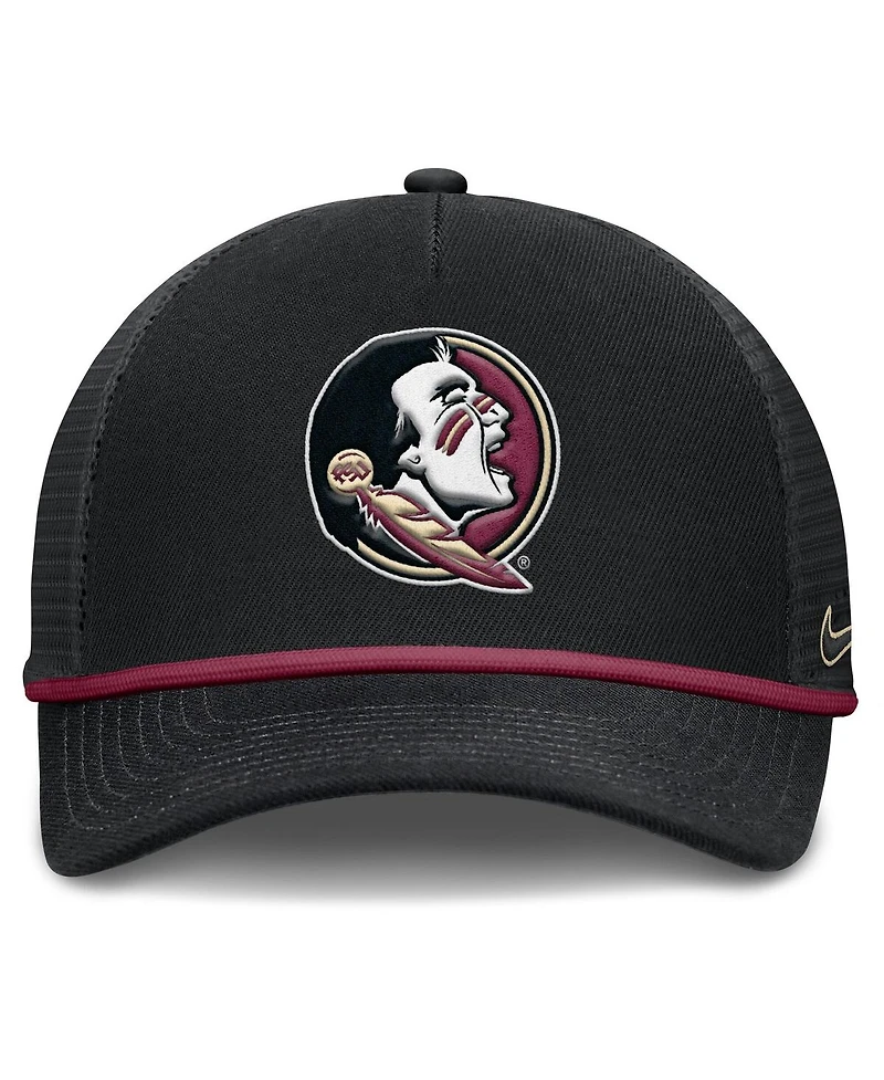 Nike Men's Black Florida State Seminoles Rise Primetime Trucker Adjustable Hat