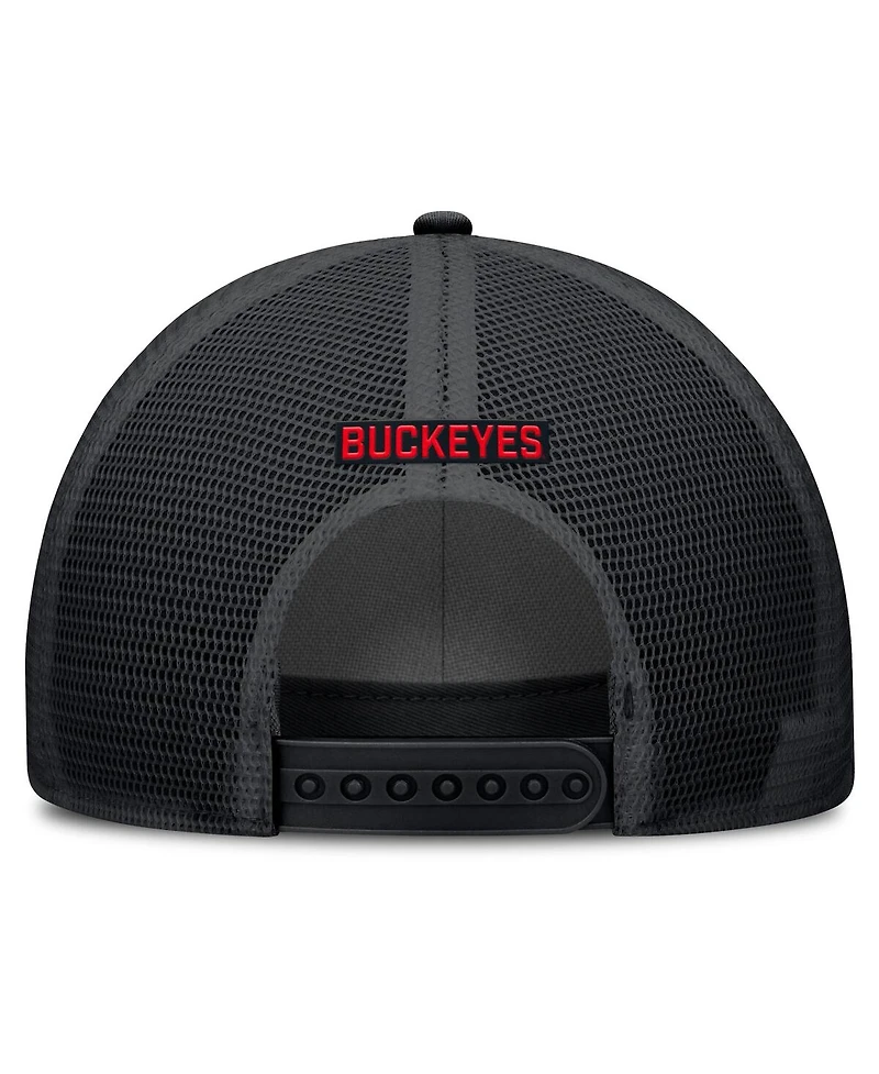 Nike Men's Black Ohio State Buckeyes Rise Primetime Trucker Adjustable Hat