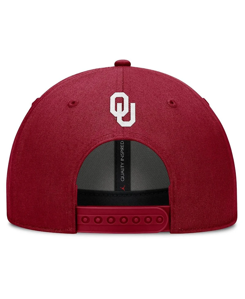 Jordan Men's Crimson Oklahoma Sooners Slanted Primetime Rise Performance Adjustable Hat