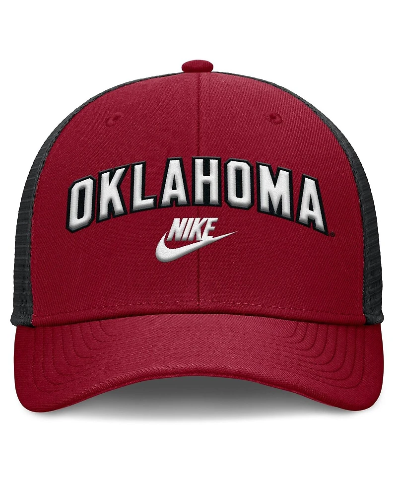 Nike Men's Crimson/Black Oklahoma Sooners Legacy Arch Rise Performance Trucker Adjustable Hat