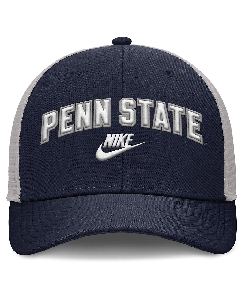 Nike Men's Navy/Gray Penn State Nittany Lions Legacy Arch Rise Performance Trucker Adjustable Hat