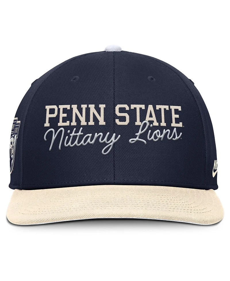Nike Men's Navy/Cream Penn State Nittany Lions Pro Legacy Script Snapback Hat