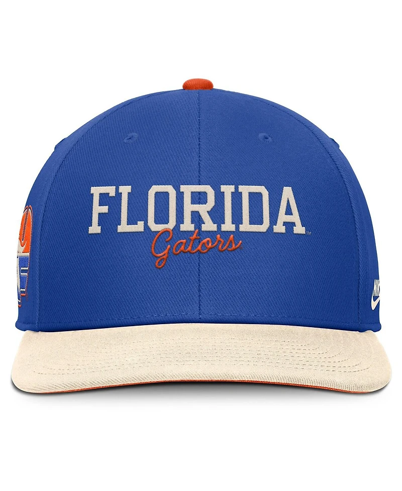 Nike Men's Royal/Cream Florida Gators Pro Legacy Script Snapback Hat