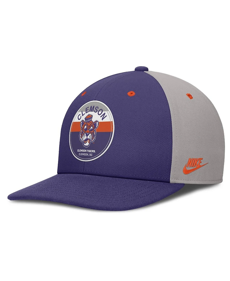 Nike Men's Purple/Gray Clemson Tigers Prep Pro Performance Snapback Hat