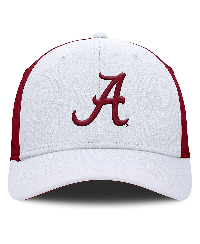 Nike Men's White/Crimson Alabama Crimson Tide 2025 Sideline Rise Local Performance Flex Hat