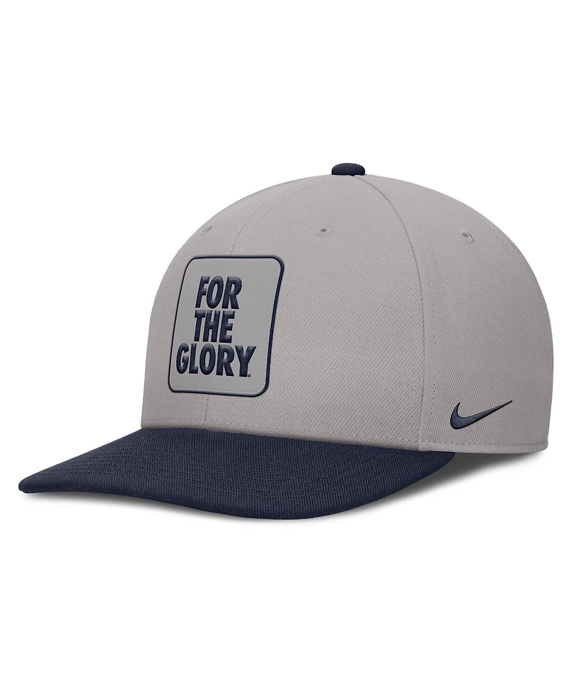 Nike Men's Gray/Navy Penn State Nittany Lions 2025 Sideline Campus Pro Local Snapback Hat