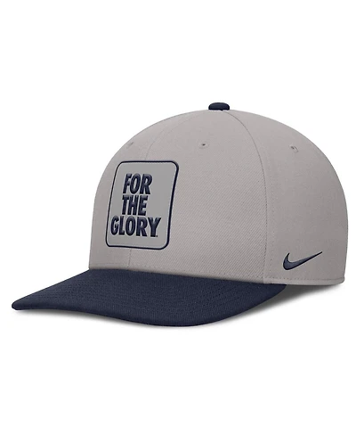 Nike Men's Gray/Navy Penn State Nittany Lions 2025 Sideline Campus Pro Local Snapback Hat