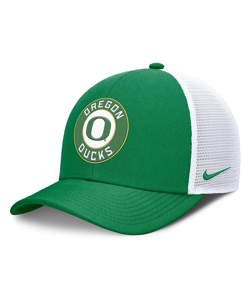 Nike Men's Green/White Oregon Ducks Rise Primetime Performance Trucker Adjustable Hat