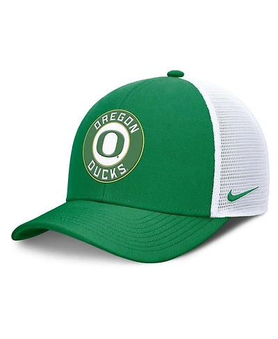 Nike Men's Green/White Oregon Ducks Rise Primetime Performance Trucker Adjustable Hat