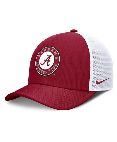 Nike Men's Crimson/White Alabama Crimson Tide Rise Primetime Performance Trucker Adjustable Hat