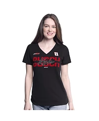 G-iii 4Her by Carl Banks Women's Black Kyle Busch Batter Up V-Neck T-Shirt