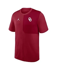 Jordan Men's Crimson Oklahoma Sooners 2025 Sideline Uv Performance Coach T-Shirt