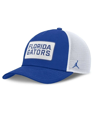Jordan Men's Royal/White Florida Gators 2025 On-Field Rise Patch Trucker Adjustable Hat