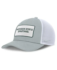 Nike Men's Gray/White Michigan State Spartans 2025 On-Field Rise Patch Trucker Adjustable Hat