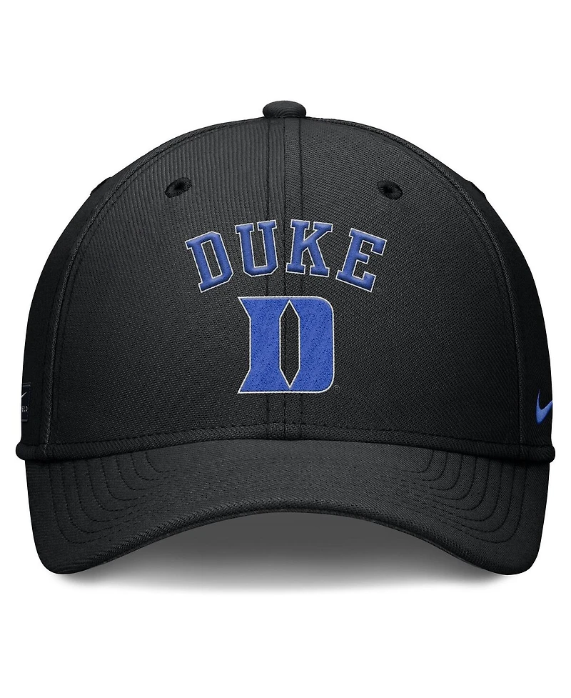 Nike Men's Black Duke Blue Devils 2025 On-Field Rise Performance Flex Hat