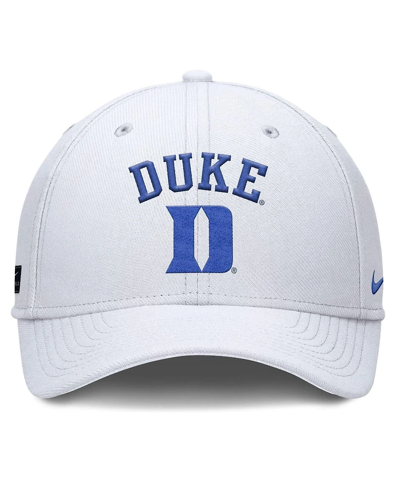Nike Men's White Duke Blue Devils 2025 On-Field Rise Performance Flex Hat