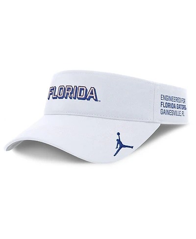 Jordan Men's White Florida Gators 2025 On-Field Gameday Performance Ace Adjustable Visor Hat