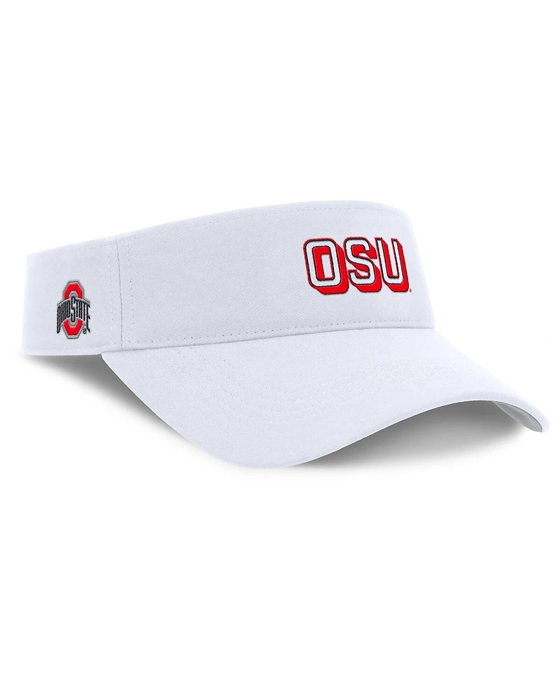 Nike Men's White Ohio State Buckeyes 2025 On-Field Gameday Performance Ace Adjustable Visor Hat