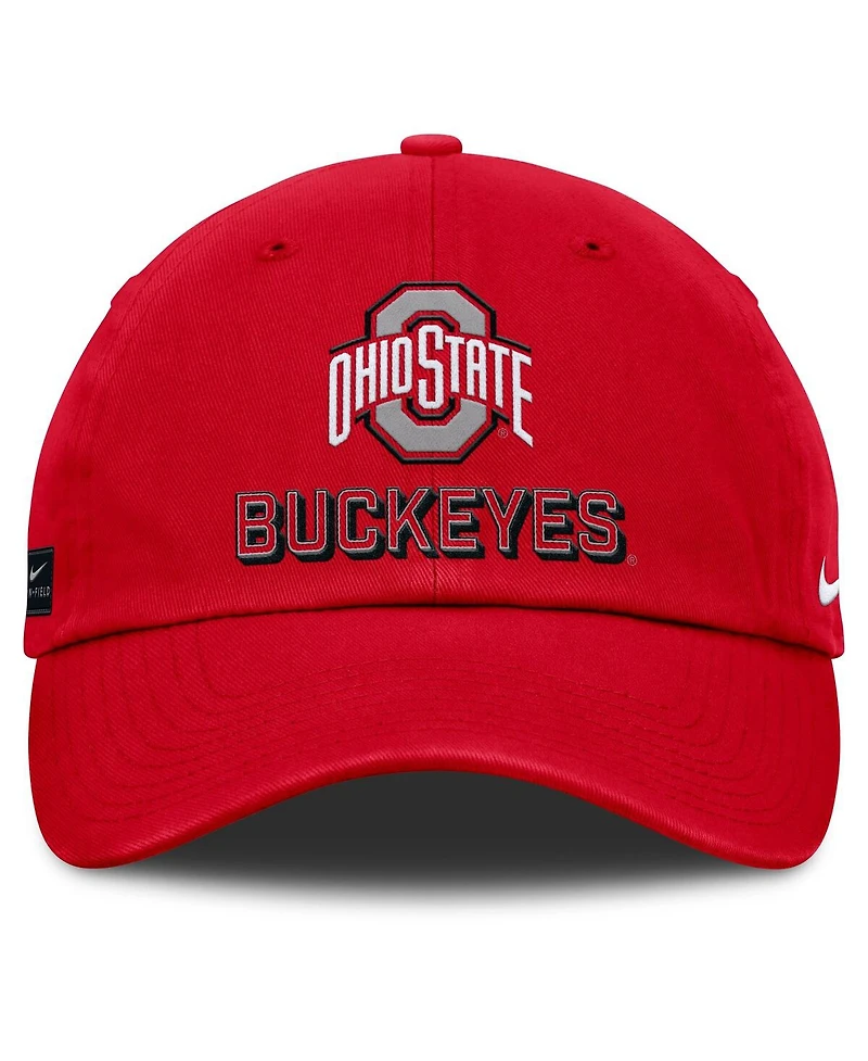 Nike Men's Scarlet Ohio State Buckeyes 2025 On-Field Club Adjustable Hat