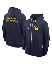 Jordan Men's Navy Michigan Wolverines 2025 Sideline Performance Full-Zip Hoodie