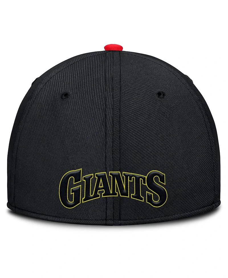 Nike Men's Crimson/Black San Francisco Giants Neon 90s Rise Swoosh Flex Hat