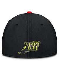 Nike Men's Crimson/Black Tampa Bay Rays Neon 90s Rise Swoosh Flex Hat