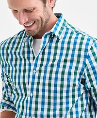 Club Room Long Sleeve Gingham Check Button-Down Shirt, Macy's Exclusive