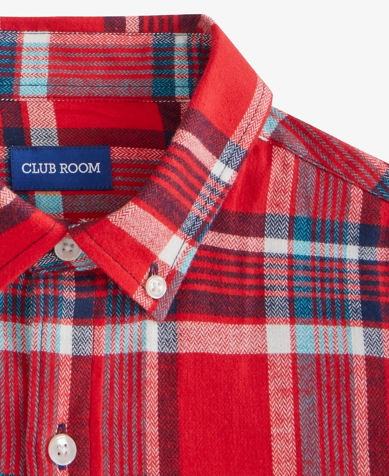 Club Room Men's Plaid Button-Down Flannel Shirt, Macy's Exclusive