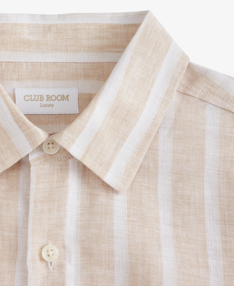 Club Room Men's Facil Stripe Linen Long-Sleeve Shirt, Macy's Exclusive