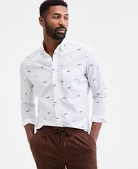 Club Room Long Sleeve Basset Hound Print Button-Down Shirt, Macy's Exclusive