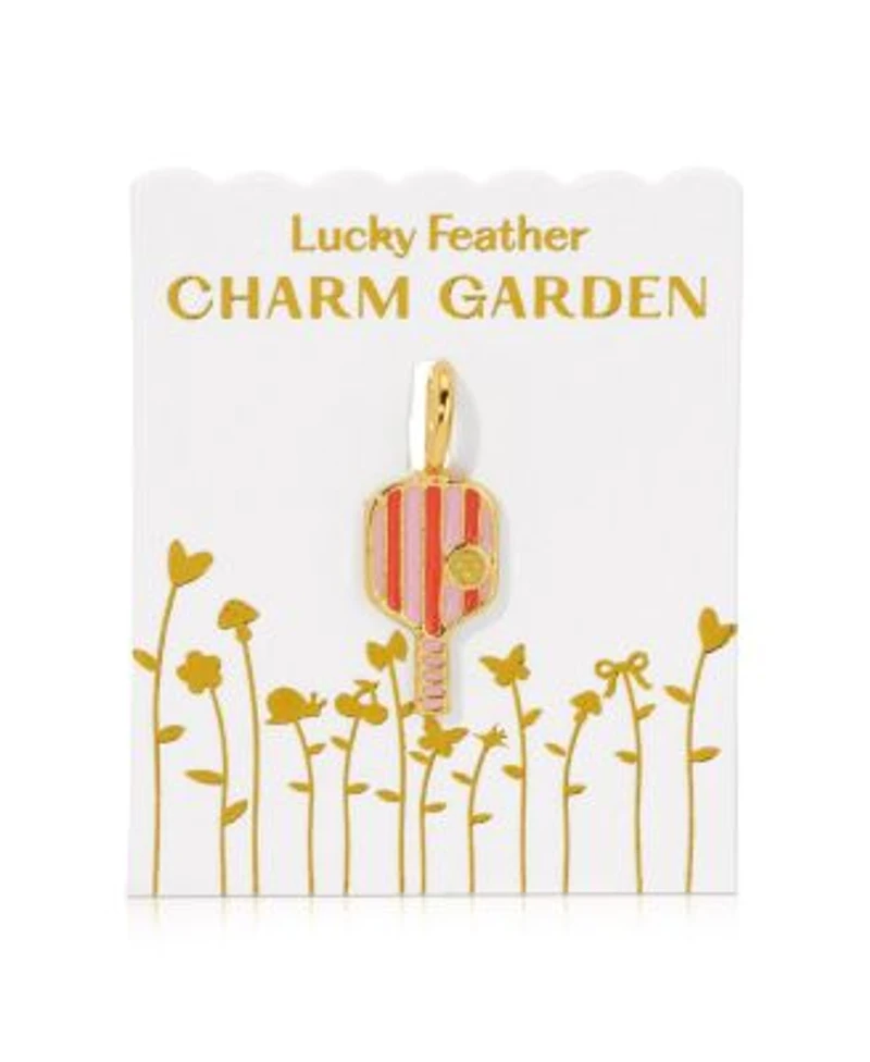 Lucky Feather Charm Garden Gold Pickleball Charm