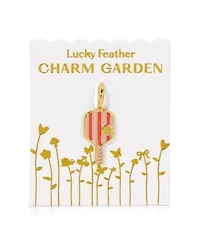 Lucky Feather Charm Garden Gold Pickleball Charm