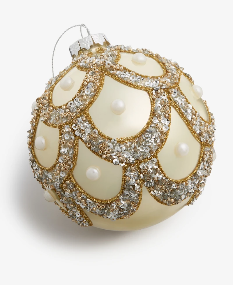 Holiday Lane Gilded Glamour Beaded Ball Ornament, Macy's Exclusive