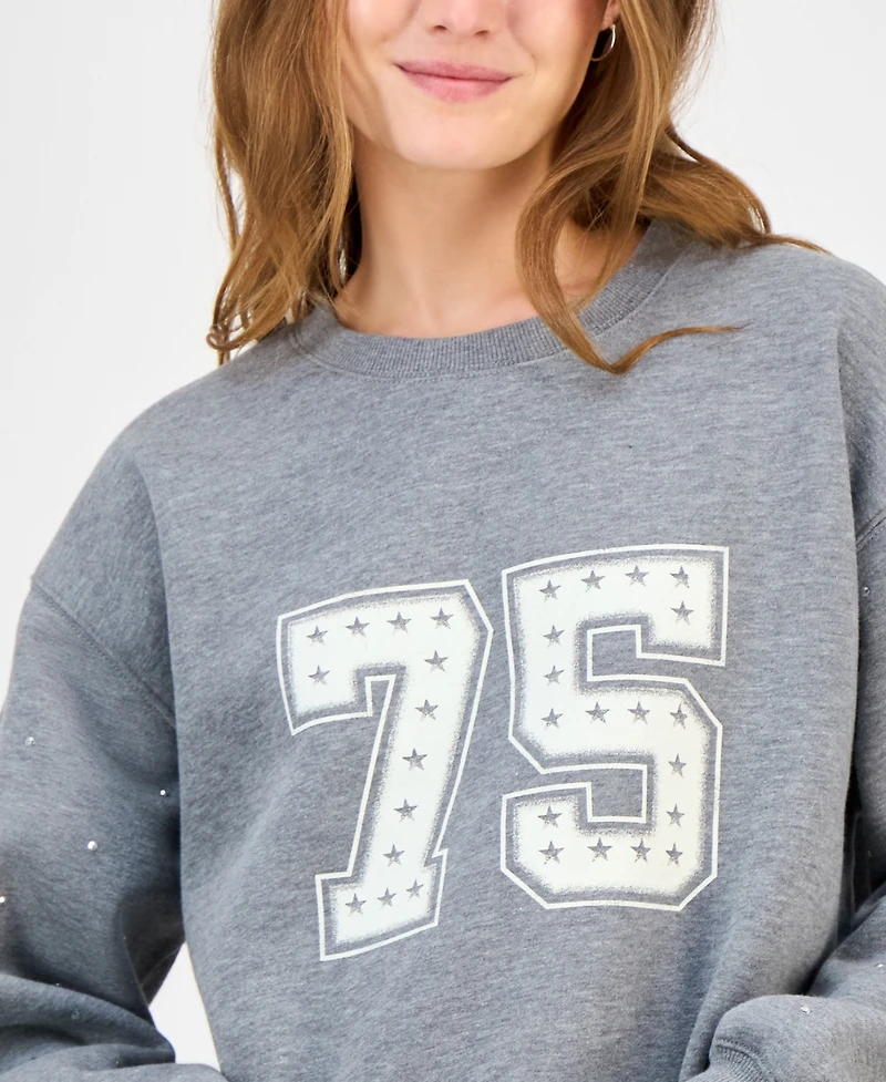 Madden Girl Juniors' Rhinestone-Embellished Sweatshirt