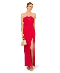 Adrianna Women's Crepe Sleeveless Slit Gown