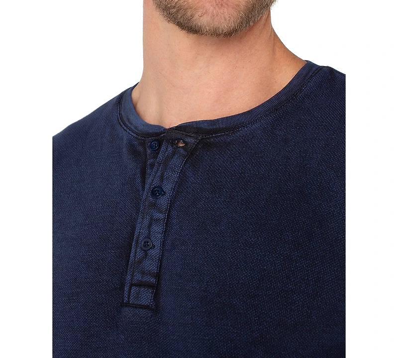 Liverpool Los Angeles Men's Cotton Long-Sleeve Henley Shirt