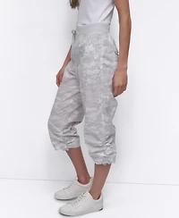 Dkny Women's Convertible Capri Cotton Poplin Cargo Pants