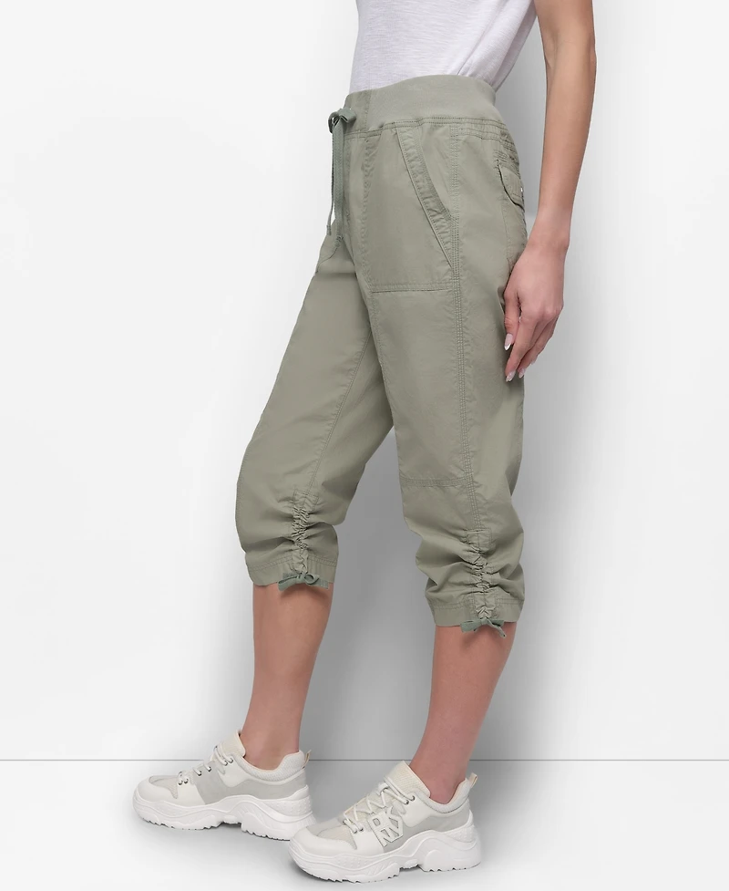 Dkny Women's Convertible Capri Cotton Poplin Cargo Pants