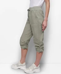 Dkny Women's Convertible Capri Cotton Poplin Cargo Pants