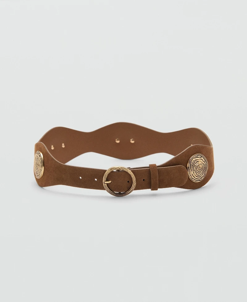 Mango Women's Leather Obi Belt