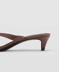 Mango Women's Metallic Detail Heeled Sandals